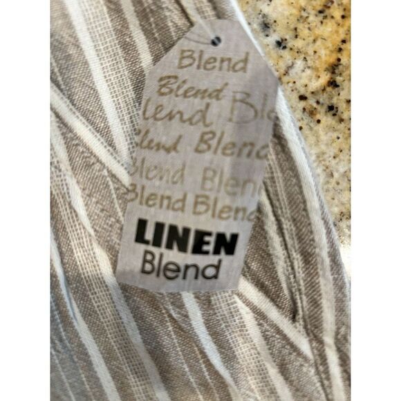NEW!! Women's For Cynthia Linen Blend Beige And White‎ Striped Pant - 2X - Picture 3 of 4